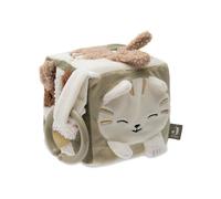 Jollein Cubo de Motricidad - Tiny Park - Cubo de juego para bebés con espejo, textura crujiente y elementos para agarrar - Juguetes para bebés