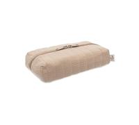 Jollein Estuche para toallitas húmedas Galletas - Almacenamiento para toallitas húmedas - Gasa con impresión interior - Con cremallera - Caja de toallitas húmedas - Compacto y elegante - Beige