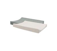 Jollein Funda para Cambiador de Tela de Rizo - Sea Green/Ivory - Paquete de 2-50x70cm - 85% Algodón, 15% Poliéster - Certificación Oeko-Tex - Funda para Cambiador