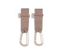 Jollein Ganchos para Carrito - Milky Coffee - 2 Unidades - Prácticos Ganchos para Bolsos - Sujeción Segura para Bolsos de pañales - Accesorios para Cochecito - Resistentes y Antideslizantes