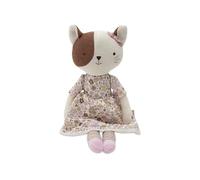 Jollein Gatita de Peluche Jill - Muñeca de Tela con Vestido - 30 cm - Tejida - Lavable a Mano - Peluche para bebés y niños - Regalo para recién Nacidos - Juguetes para bebés