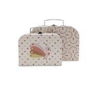 Jollein Maleta de Juguete para niños, Juego de 2 Unidades, maletín de cartón para niños, con Mango Plateado y Hebilla, Almacenamiento de Juguetes para bebé, decoración de habitación Infantil, Soft