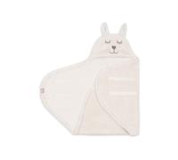 Jollein Manta Envolvente Baby Bunny - Cloudy Rib - Color Oatmeal - con Capucha y Cierre de Velcro - Suave y acogedora - Apta para arneses de 3 y 5 Puntos - para sillas de Coche y cochecitos