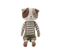 Jollein Mick el Perro de Peluche - Tejido - 30 cm - Peluche con Peto - Lavable a Mano - Juguete de Peluche para bebés y niños - Lavable a Mano - Regalo para recién Nacidos - Juguetes para bebés