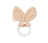 Jollein Mordedor Baby Bunny Ears Moonstone - Baby Greifling - Algodón - Silicona Ring - Certificado OEKO-TEX - Ayuda dental - Juguete para bebé