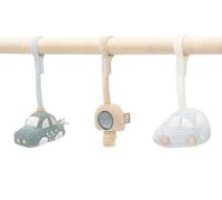 Jollein On The Go - Juego de 3 Juguetes para bebé con Coche, Llaves y Espejo, promueve los sentidos y Las Habilidades motoras, para bebé, Color Verde Lago, Marfil, Azul Claro