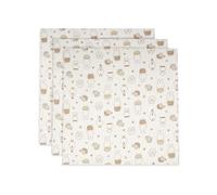 Jollein Paños de muselina para bebé - Miffy Family Farm - 70 x 70 cm - Paquete de 3 - 100 % algodón - Paños para eructar - Certificado OEKO-TEX