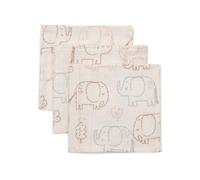 Jollein Pañuelos para bebés - Elephant Tales - Pack de 3 - 31 x 31 cm - muselina - 100% algodón - Gasas para bebé - Pañales de gasa - Certificado OEKO-TEX