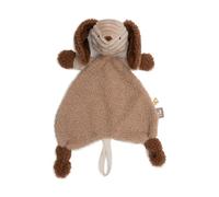 Jollein Peluche de Perrito - Diego - Biscuit/Leather Brown - Peluche y Chupete de Tela - Extra Suave - Peluche para bebés - Regalo para recién Nacidos - 29 x 20 cm