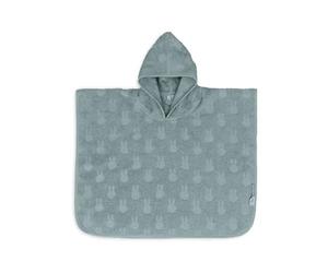 Jollein Poncho de baño para niños de 1 a 4 años - Miffy Jacquard, Color Verde mar, 100% algodón, Rizo - Certificado Oeko-Tex - con Capucha - Poncho de baño para niñas y niños