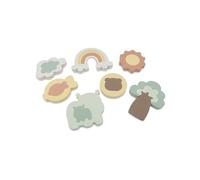 Jollein Rompecabezas de juguete para bañera - Canguro - Juguete de baño - Piezas flotantes de espuma para bañera y ducha - Incluye red con ventosas para guardarlo