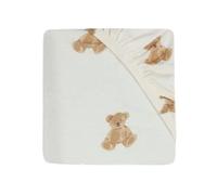 Jollein Sábana Bajera Ajustable de Punto - para Cuna - Teddy Bear - 40/50 x 80/90 cm - 100% algodón - Sábana Bajera Ajustable - Teddy Bear Print