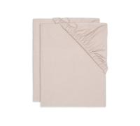 Jollein Sábana Bajera Ajustable de Punto - para Cuna - Wild Rose - 2 Unidades - 40/50 x 80/90 cm - 100% algodón - Sábana Bajera Ajustable - Rosa Viejo