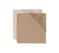 Jollein Sábana Bajera Ajustable de Punto, para cunas, Rosa Salvaje, 2 Unidades, 40/50 x 80/90 cm, 100% algodón, Certificado Öko-Tex