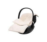 Jollein Saco para bebé de punto de color oatmeal, para asiento de coche del grupo 0+ y cochecito de bebé, para cinturón de 3 y 5 puntos, patrón de punto y forro polar, color beige claro