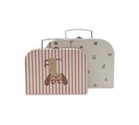 Jollein Set de maletas de juguete infantiles - Animal Friends - 2 piezas - Maletas de cartón para niños - Con asa y hebilla