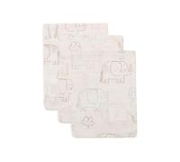 Jollein Manoplas para bebé - Elephant Tales - Pack de 3 - 15 x 20 cm - Muselina - 100% algodón - Manoplas de bebé - Certificado OEKO-TEX