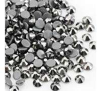 Jollin 2880 piezas de diamantes de imitación de cristal termoadhesivos con parte trasera plana, gemas diamantes para manualidades, arte, decoraciones, ropa, zapatos 4,8 mm SS20 Jet Hematite