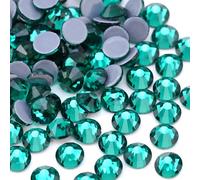 Jollin 2880 piezas de diamantes de imitación termoadhesivos con parte trasera plana, gemas de cristal para manualidades, manualidades, decoración, ropa, zapatos, 4 mm, SS16, verde pavo real
