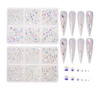 Jollin 4824 piezas de diamantes de imitación con parte trasera plana, piedras preciosas para arte de uñas, 6 tamaños ss6~ss30, transparente AB