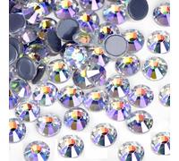 Jollin 576 diamantes de imitación termoadhesivos con parte trasera plana, gemas de cristal para manualidades, manualidades, decoración, ropa, zapatos, 6,4 mm, SS30, cielo estrellado