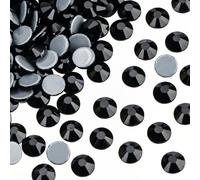 Jollin Hotfix Rhinestones Strass Termoadhesivas Para Ropa SS30, Jet | 6,4mm, 288pcs Piedras Strass Hotfix Brillantes Diamantes Cristales de Imitación para Zapatos, Bolsos y Manualidades DIY