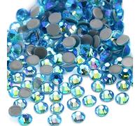 Jollin Hotfix Strass 1440 Piezas - Diamantes de imitación Hotfix a Granel, Hot fix Rhinestones Gemas Diamantes Termoadhesivos para Ropa, Manualidades y Deslumbrante, 4,8mm(SS20, Aquamarine AB)