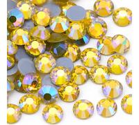 Jollin Hotfix Strass 1440 Piezas - Diamantes de imitación Hotfix a Granel, Hot fix Rhinestones Gemas Diamantes Termoadhesivos para Ropa, Manualidades y Deslumbrante, 4,8mm(SS20, Lemon AB)