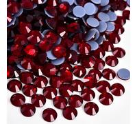 Jollin Hotfix Strass 1440 Piezas - Diamantes de imitación Hotfix a Granel, Hot fix Rhinestones Gemas Diamantes Termoadhesivos para Ropa, Manualidades y Deslumbrante, 4,8mm(SS20, Dark Siam)