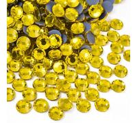 Jollin Hotfix Strass 1440 Piezas - Diamantes de imitación Hotfix a Granel, Hot fix Rhinestones Gemas Diamantes Termoadhesivos para Ropa, Manualidades y Deslumbrante, 4,0mm(SS16, Lemon Yellow)