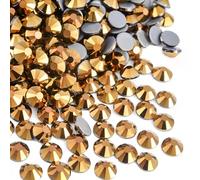 Jollin Hotfix Strass 1440 Piezas - Diamantes de imitación Hotfix a Granel, Hot fix Rhinestones Gemas Diamantes Termoadhesivos para Ropa, Manualidades y Deslumbrante, 4,0mm(SS16, Gold Hematite)