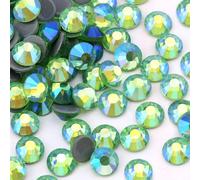 Jollin Hotfix Strass 288 Piezas - Diamantes de imitación Hotfix a Granel, Hot fix Rhinestones Gemas Diamantes Termoadhesivos para Ropa, Manualidades y Deslumbrante, 6,4mm(SS30, Light Green AB)