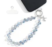 Jollin Pulsera de Muñeca para Móvil con Cuentas de Cristal, Light Blue