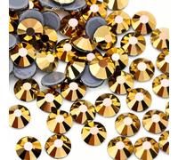 Jollin Strass Termoadhesivas Para Ropa SS30, Gold Hematite | 6,4mm, 288pcs Piedras Strass Hotfix Rhinestones Brillantes Diamantes Imitación para Zapatos, Bolsos y Manualidades DIY