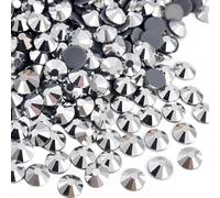 Jollin Strass Termoadhesivas Para Ropa SS30, Silver Hematite | 6,4mm, 288pcs Piedras Strass Hotfix Rhinestones Brillantes Diamantes Imitación para Zapatos, Bolsos y Manualidades DIY
