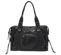 JOLLQUE Bolso cruzado con remaches para mujer, bolso de mano grande retro de cuero lavado, bolso de hombro vintage Y2K de verano, Negro