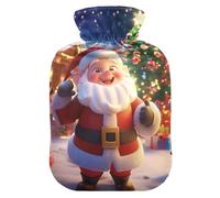 Jolly - Bolsas de agua caliente de Navidad con cubierta suave, calentador de manos, pies, regalo de invierno, bolsa de agua caliente para aliviar el dolor, 2 litros