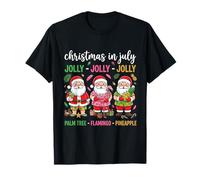 Jolly Christmas in July Beach Santa Gráfico Camiseta