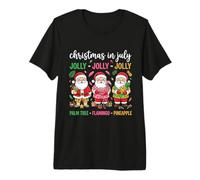 Jolly Christmas in July Beach Santa Gráfico Camiseta Premium