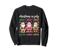 Jolly Christmas in July Beach Santa Gráfico Sudadera