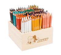 JOLLY Classpack Wood, X-Big, Complementary colours, caja de madera con 144 lápices de colores, 12 colores complementarios, irrompible y no tóxico, mina extra gruesa, ideal para la escuela y la