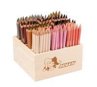 JOLLY Classpack - Wood, X-Big, Skintones, caja de madera con 144 lápices de colores, 12 colores de piel, irrompible y no tóxico, mina extragruesa, ideal para la escuela y la guardería
