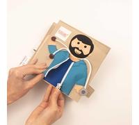 Jolly Designs "Hola Kids Doc" - Libro interactivo de tela médico y cuerpo - Montessori juguetes educativos a partir de 18 meses - libro de pistas y juguetes de habilidades motoras - Juego de rol