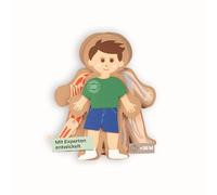 Jolly Designs Travel Buddy - Juguete educativo interactivo para el cuerpo humano, juguete Montessori de fieltro, promueve la motricidad fina y el conocimiento corporal, ideal para viajes