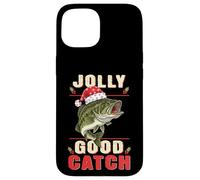 Jolly Good Catch Funny Satna Bass Fish Pesca de Navidad Carcasa para iPhone 15