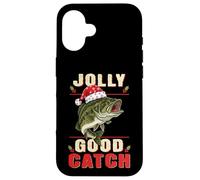 Jolly Good Catch Funny Satna Bass Fish Pesca de Navidad Carcasa para iPhone 16