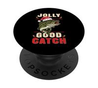 Jolly Good Catch Funny Satna Bass Fish Pesca de Navidad PopSockets PopGrip Adhesivo