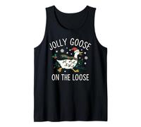 Jolly Goose On The Loose Funny Christmas Holiday Goose Camiseta sin Mangas
