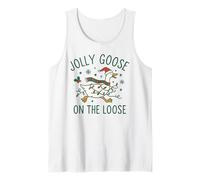 Jolly Goose On The Loose Funny Christmas Holiday Goose Camiseta sin Mangas