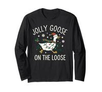 Jolly Goose On The Loose Funny Christmas Holiday Goose Manga Larga